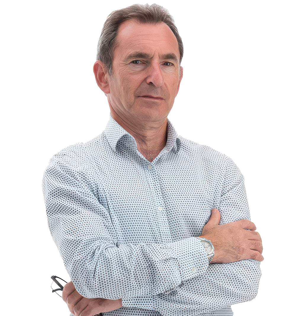 Stephen Clapham with his arms crossed